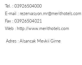 Merit Royal Premium Hotel Casino Spa iletiim bilgileri
